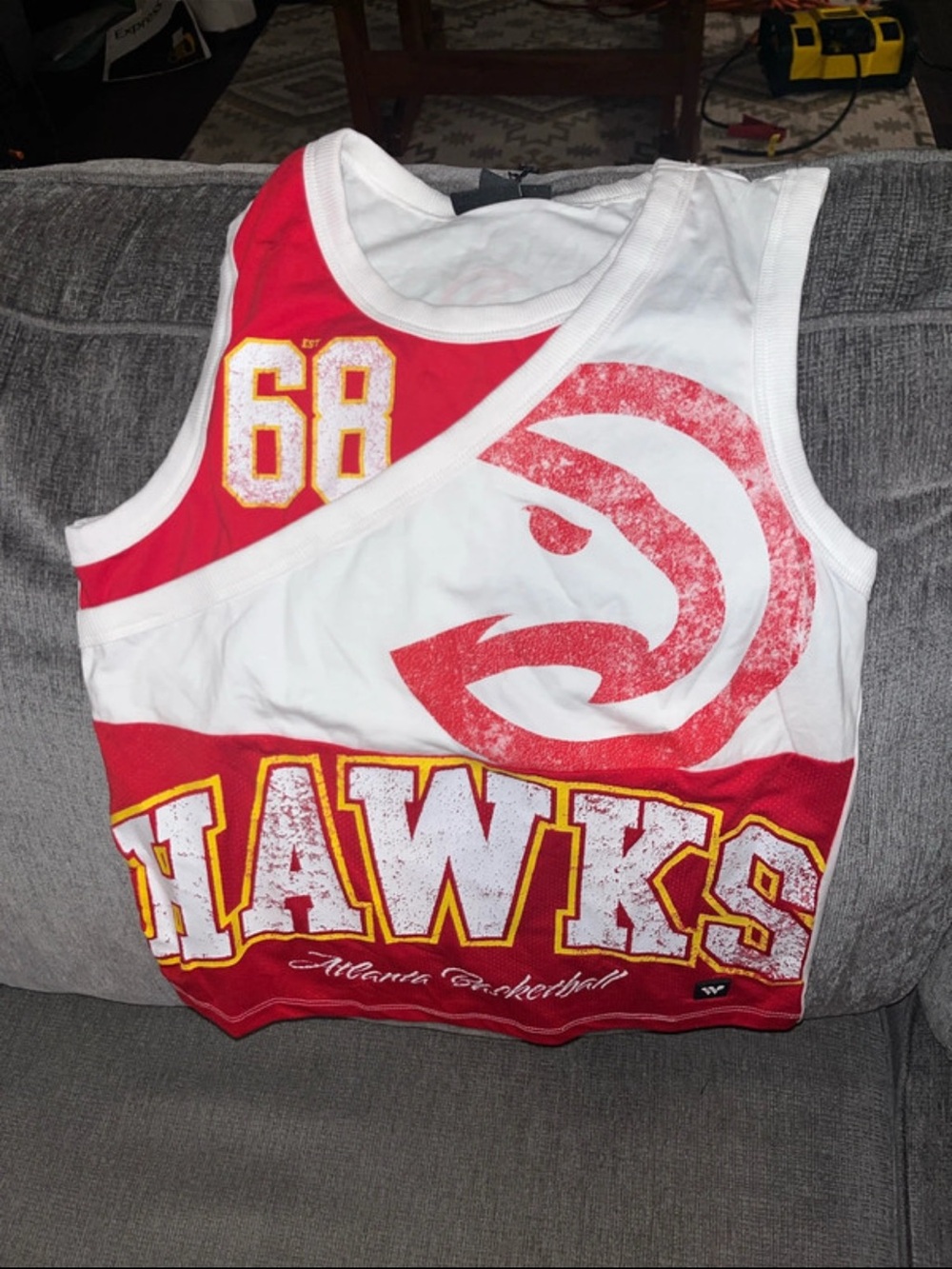 NBA Red and White Hawks Graphic Tank Top